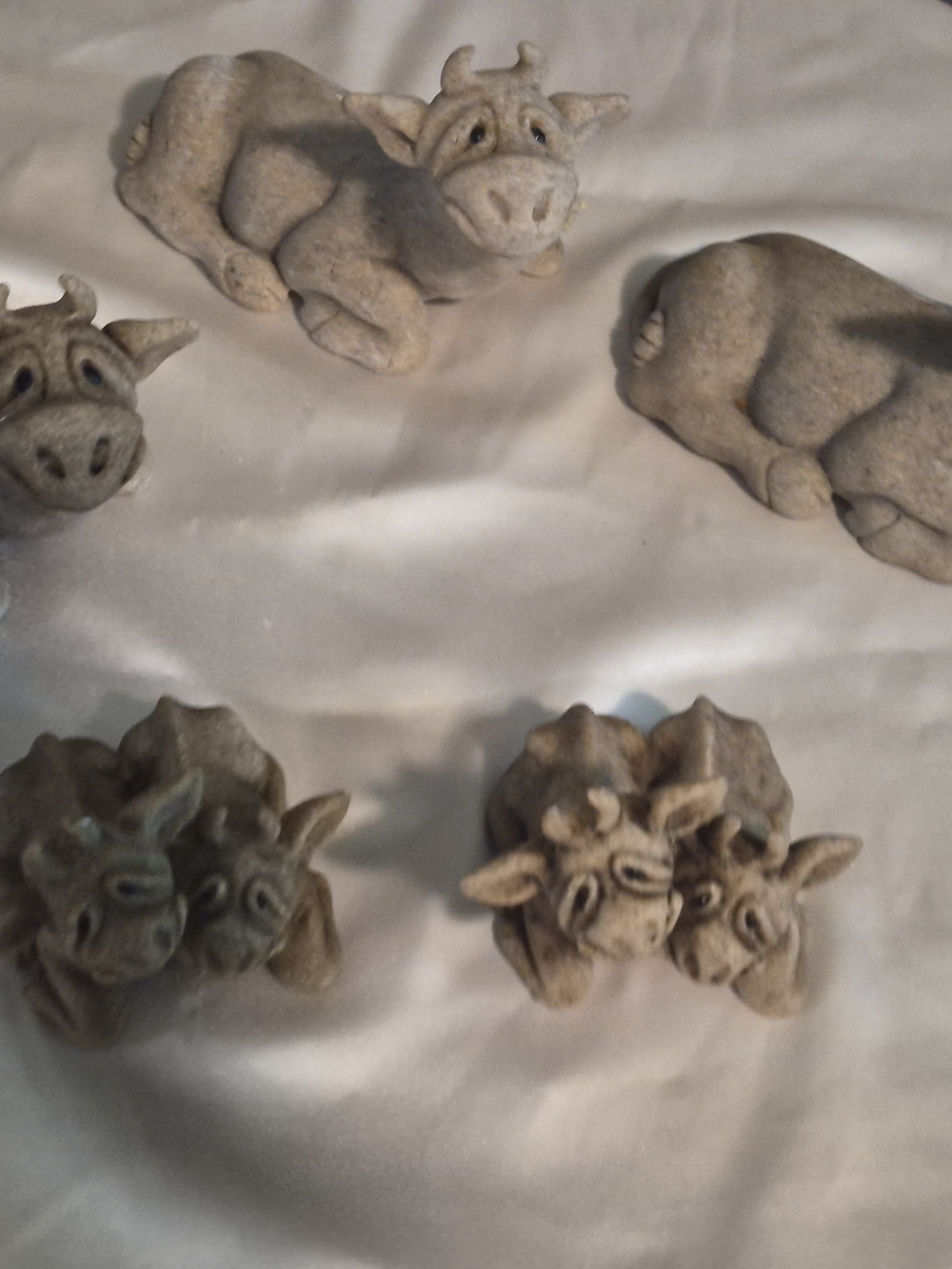 Vintage Quarry Critters Cow Statue Collection: Casey, Cherry & Chip